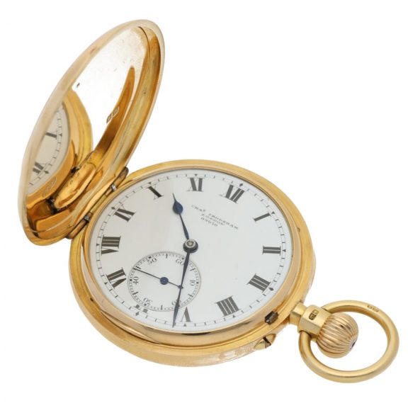 English pink gold hunting cased lever pocket watch circa 1916 English pink gold hunting cased lever pocket watch circa 1916
