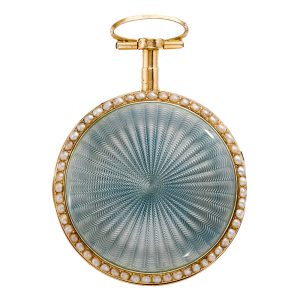 Swiss gold enamel and pearl set verge watch Circa 1790