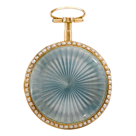 Swiss gold enamel and pearl set verge watch Circa 1790