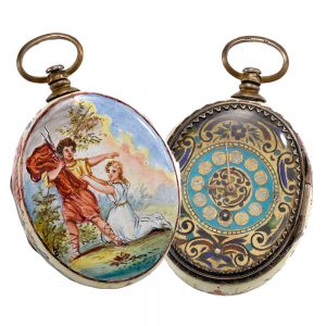 Austrian silver and enamel verge watch Circa 1820/1900