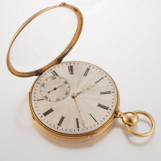 French 18 carat gold quarter repeater cylinder watch Circa 1840 French 18 carat gold quarter repeater cylinder watch Circa 1840