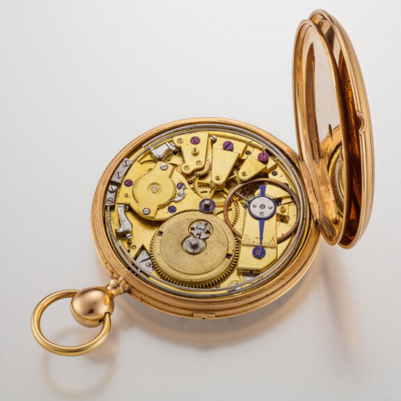 French 18 carat gold quarter repeater cylinder watch Circa 1840 French 18 carat gold quarter repeater cylinder watch Circa 1840