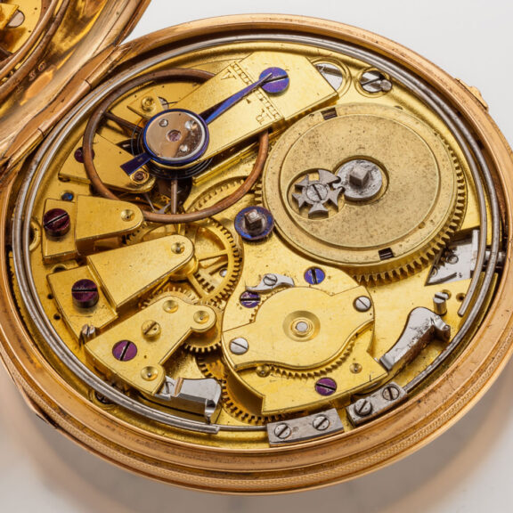 French 18 carat gold quarter repeater cylinder watch Circa 1840 French 18 carat gold quarter repeater cylinder watch Circa 1840