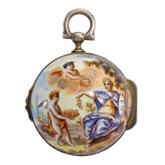 Austrian silver and enamel ball form watch circa 1850-1900
