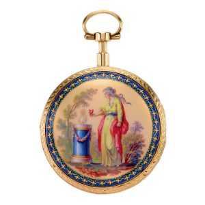 German gold and enamel calendar verge watch Circa 1780