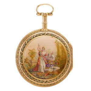 French 18 carat gold and enamel verge watch Circa 1745