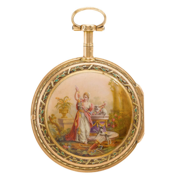 French 18 carat gold and enamel verge watch Circa 1745