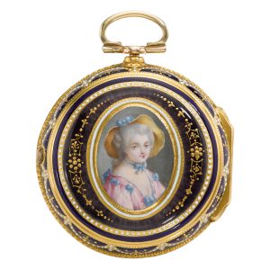 English gold and enamel pair case cylinder watch Circa 1778
