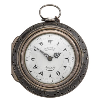 English silver repousseé triple cased coach watch Circa 1800