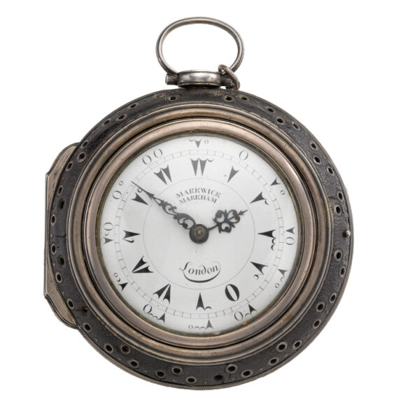 English silver repousseé triple cased coach watch Circa 1800 English silver repousseé triple cased coach watch Circa 1800