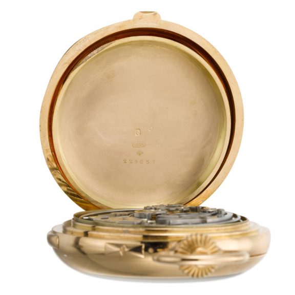 Swiss gold chronograph with perpetual calendar Circa 1896 Swiss gold chronograph with perpetual calendar Circa 1896