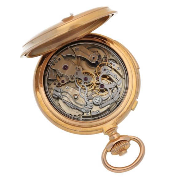Swiss gold chronograph with perpetual calendar Circa 1892 Swiss gold chronograph with perpetual calendar Circa 1892