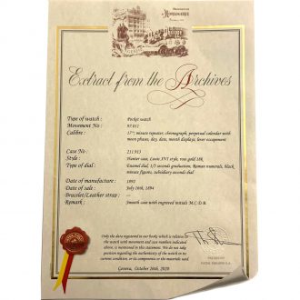 Swiss gold chronograph with perpetual calendar Circa 1892
