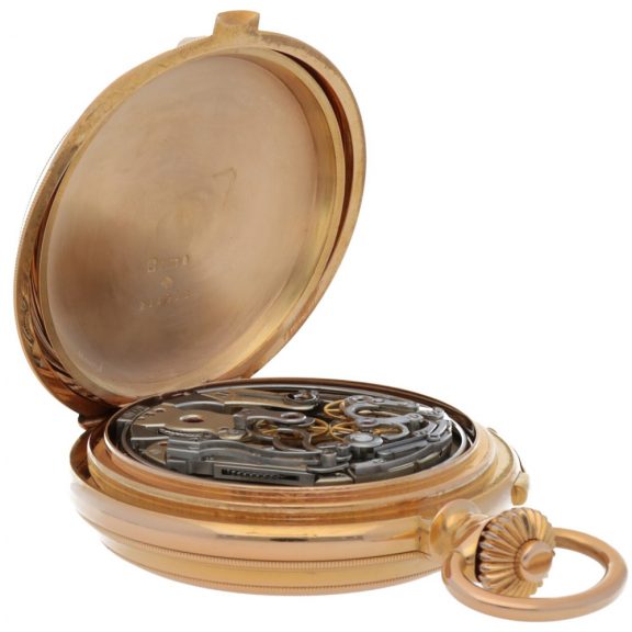 Swiss gold chronograph with perpetual calendar Circa 1892 Swiss gold chronograph with perpetual calendar Circa 1892