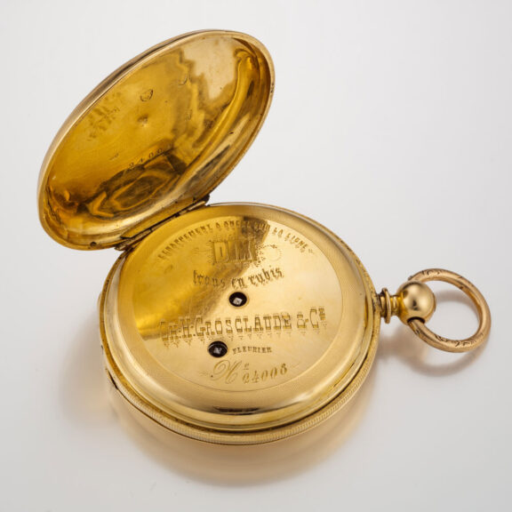 A Swiss lever watch with two colour gold dial Circa 1850 A Swiss lever watch with two colour gold dial Circa 1850