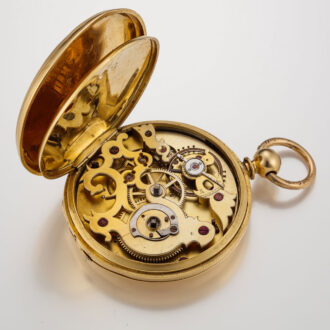 A Swiss lever watch with two colour gold dial Circa 1850