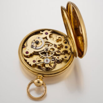 A Swiss lever watch with two colour gold dial Circa 1850