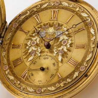 A Swiss lever watch with two colour gold dial Circa 1850