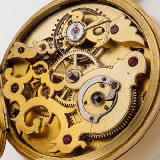 A Swiss lever watch with two colour gold dial Circa 1850