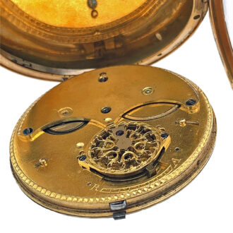 French gemstone set gold enamel pocket watch Circa 1850