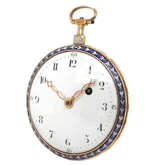 French gemstone set gold enamel pocket watch Circa 1850
