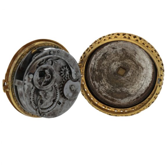German stack-freed gilt metal Renaissance clock watch Circa 1580 German stack-freed gilt metal Renaissance clock watch Circa 1580