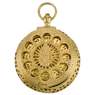 German stack-freed gilt metal Renaissance clock watch Circa 1580