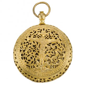 German stack-freed gilt metal Renaissance clock watch Circa 1580