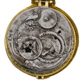 German stack-freed gilt metal Renaissance clock watch Circa 1580