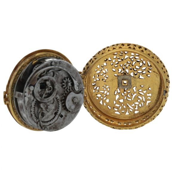 German stack-freed gilt metal Renaissance clock watch Circa 1580 German stack-freed gilt metal Renaissance clock watch Circa 1580