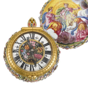 Rare German gold and enamel verge pendant watch Circa 1680