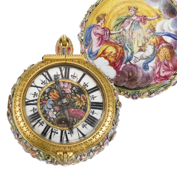 Rare German gold and enamel verge pendant watch Circa 1680