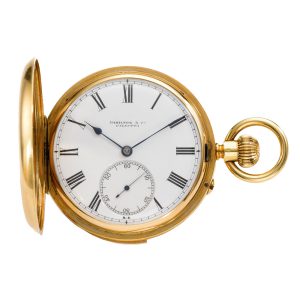 Indian gold hunter cased minute repeating watch Circa 1880