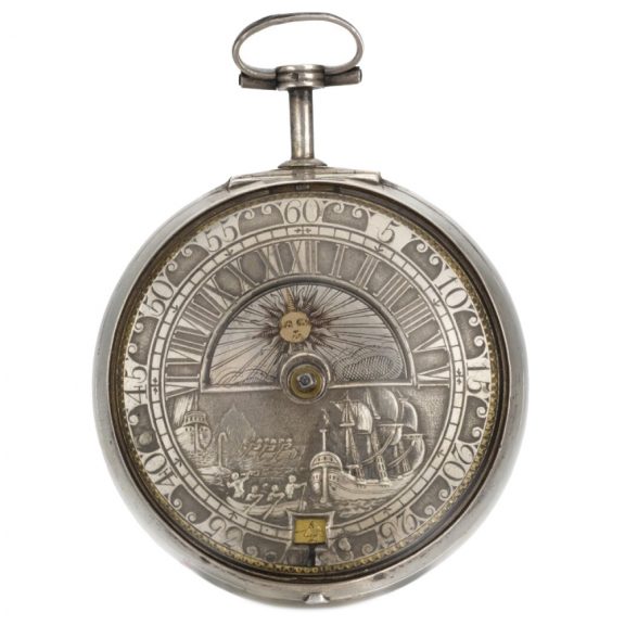 Rare Dutch silver pair cased sun and moon watch Circa 1720 Rare Dutch silver pair cased sun and moon watch Circa 1720