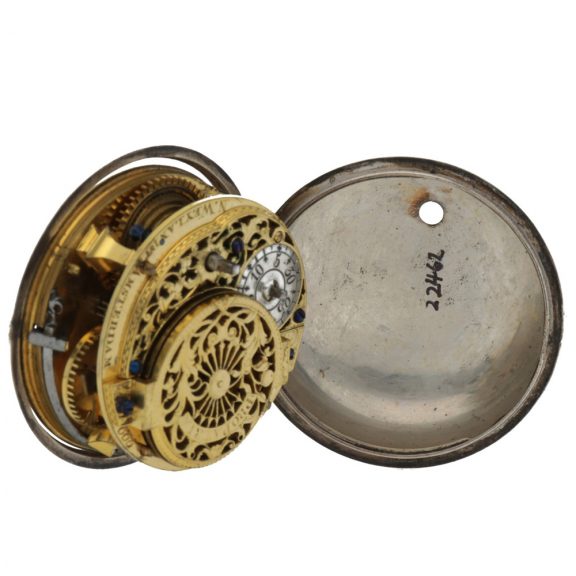 Rare Dutch silver pair cased sun and moon watch Circa 1720 Rare Dutch silver pair cased sun and moon watch Circa 1720