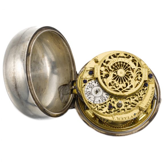 Rare Dutch silver pair cased sun and moon watch Circa 1720 Rare Dutch silver pair cased sun and moon watch Circa 1720