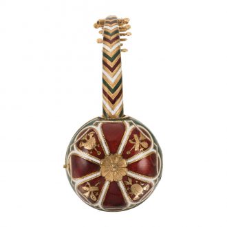 Austrian gold and enamel oriental harp-form watch Circa 1830