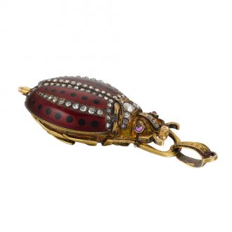 Swiss 18K gold cylinder watch in the shape of a scarab Circa 1880