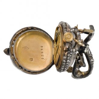 Swiss/French gold Louis XVI-style cylinder pendant watch Circa 1880