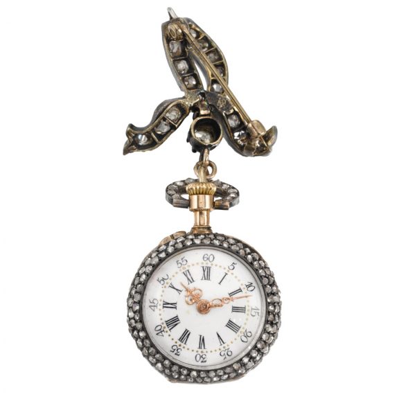 Swiss/French gold Louis XVI-style cylinder pendant watch Circa 1880 Swiss/French gold Louis XVI-style cylinder pendant watch Circa 1880