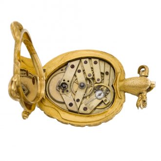Swiss turtle-form watch with heart-shaped movement circa 1885