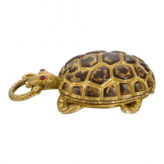 Swiss turtle-form watch with heart-shaped movement circa 1885