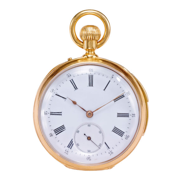 French small yellow gold quarter repeating watch Circa 1900