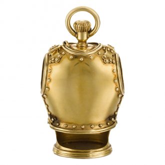 Rare and unusual Swiss gold suit of armour form watch Circa 1890