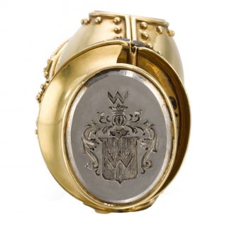 Rare and unusual Swiss gold suit of armour form watch Circa 1890