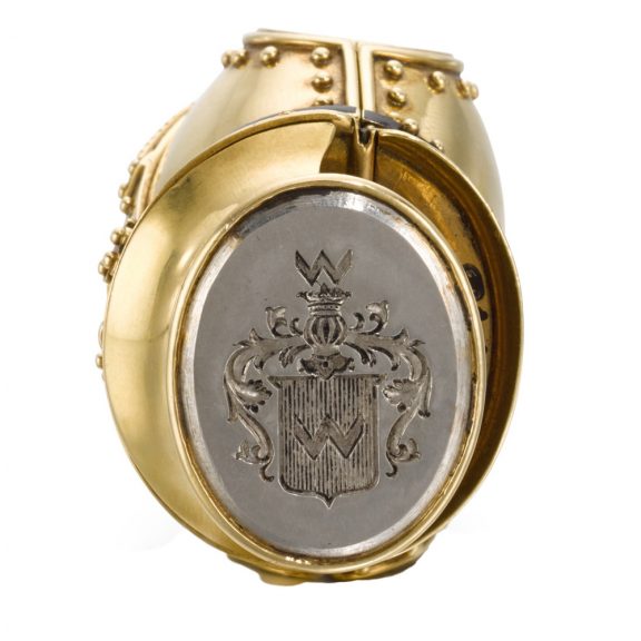 Rare and unusual Swiss gold suit of armour form watch Circa 1890 Rare and unusual Swiss gold suit of armour form watch Circa 1890