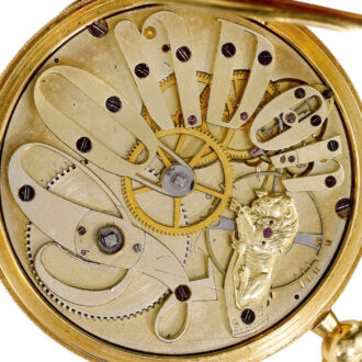 Fine and rare Swiss gold hunting cased watch Circa 1850