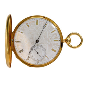 Fine and rare Swiss gold hunting cased watch Circa 1850