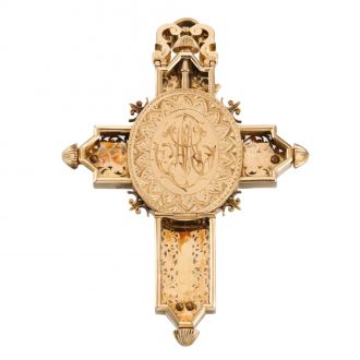 Swiss cruciform watch with polychrome enamel painting Circa 1880.