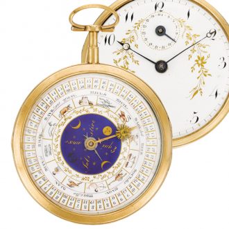 French gold astronomical watch with signs of the zodiac Circa 1800